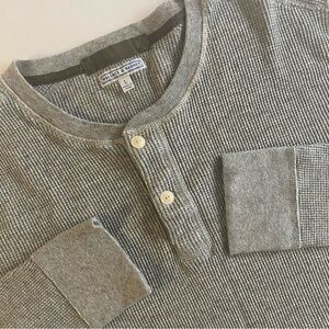 Wallace & Barnes Waffle Knit Henley Thermal Men L Military Lightweight Shirt